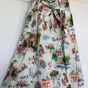 Chic Parisian A-Line Midi Skirt Size M